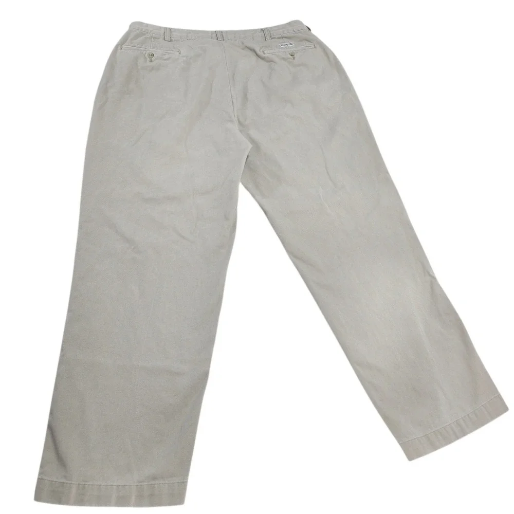 Polo‎ Ralph Lauren Andrew Pant 38x30 Cotton Pleated Chino Classic Khaki Vintage